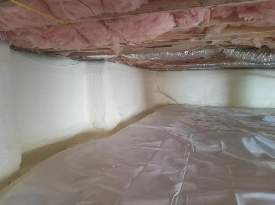 Crawl space encapsulation with closed-cell spray foam for Attic Insulation in West Cocalico